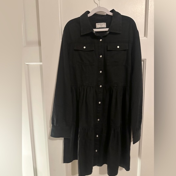 NWT Crewcuts Girl Denim Black Dress 14 - Picture 2 of 4